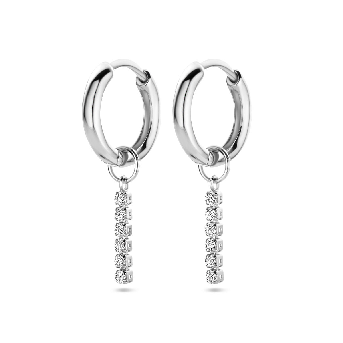 Fantasy Collection Oorbellen zirkonia 15 mm zilver