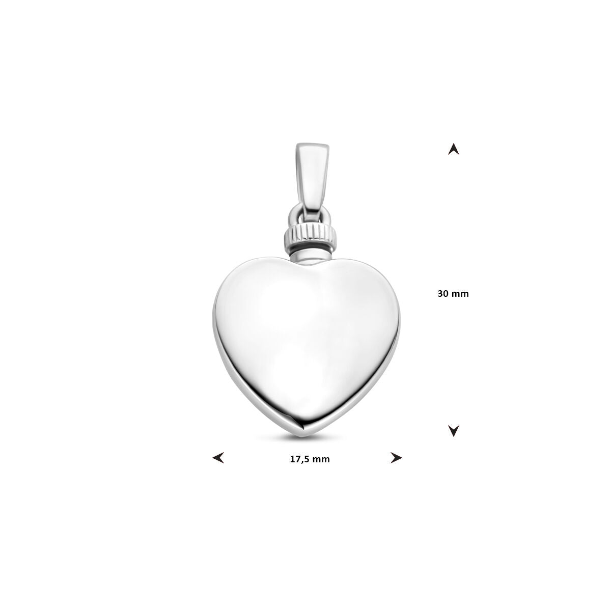 Fantasy Collection Urnhanger hartje 17 mm zilver