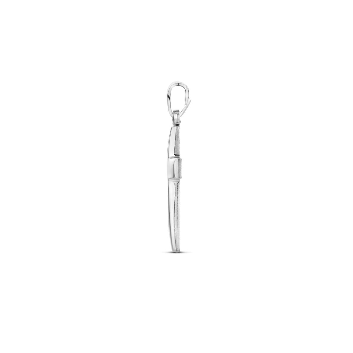 Fantasy Collection Hanger kruis poli/mat gediamanteerd 24 mm zilver
