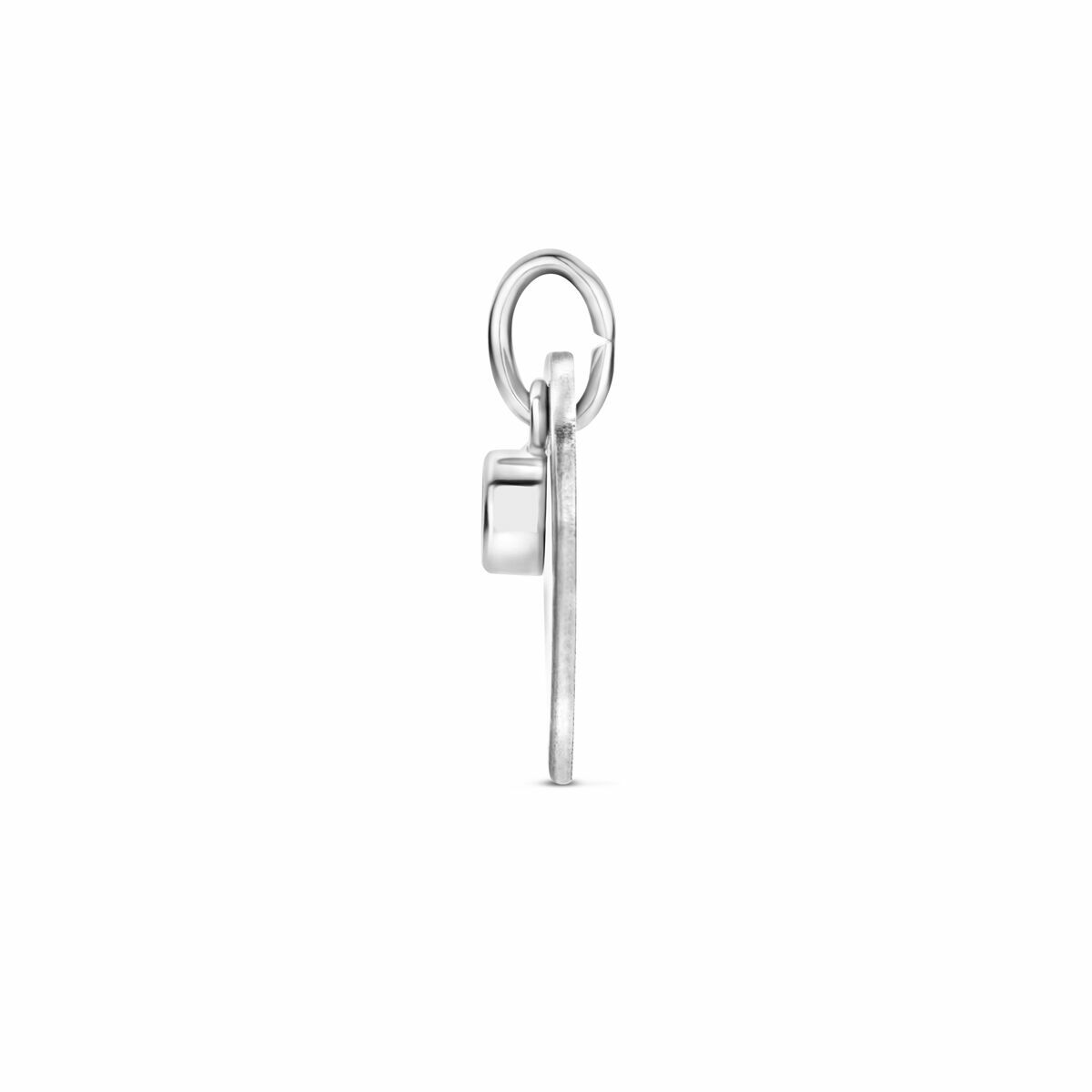 Fantasy Collection Graveerhanger hartje poli/mat zirkonia 15 mm zilver