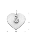 zilver gerhodineerd graveerhanger hartje poli/mat zirkonia 13 mm 1340475 - PansiteNederland.nl