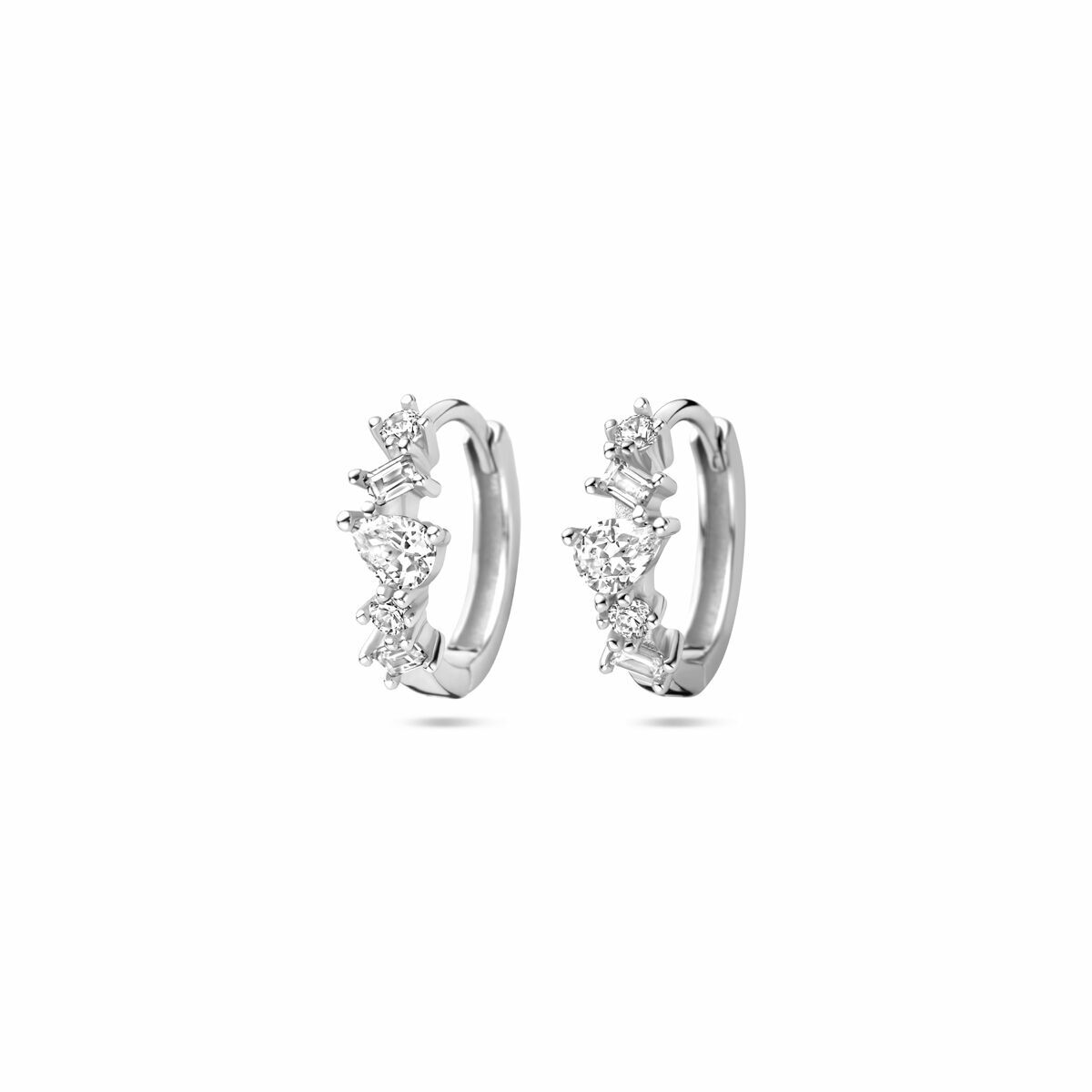 Fantasy Collection Oorbellen zirkonia 13 mm zilver