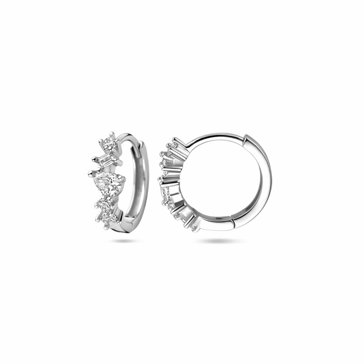 Fantasy Collection Oorbellen zirkonia 13 mm zilver
