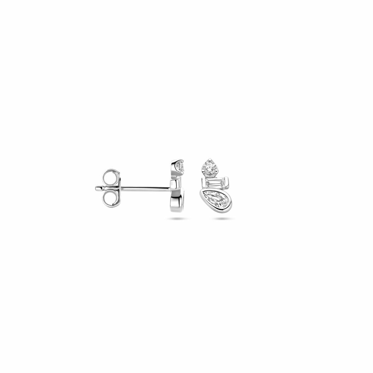 Fantasy Collection Oorbellen zirkonia 8 mm zilver