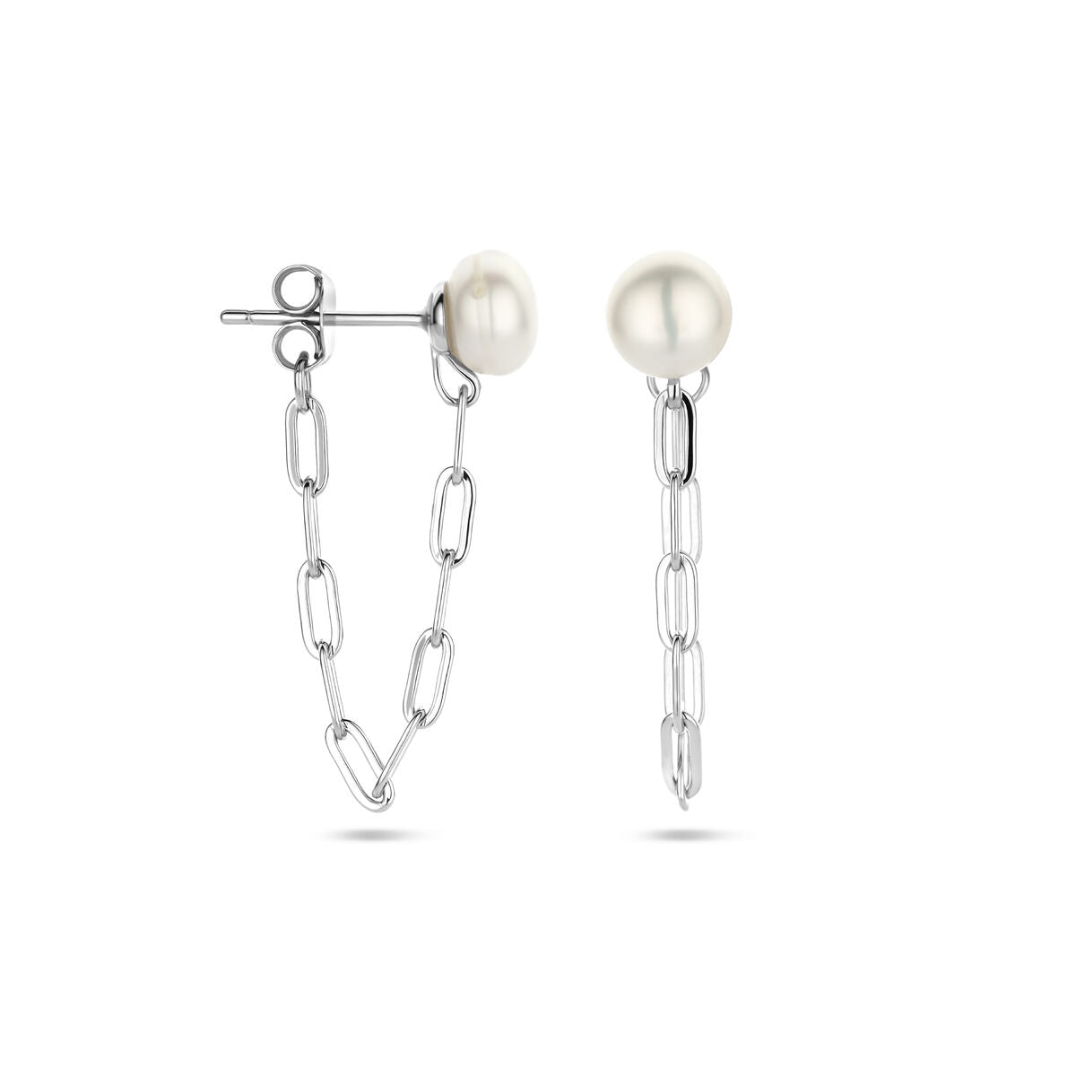 Fantasy Collection Oorbellen parel 6,5 mm zilver