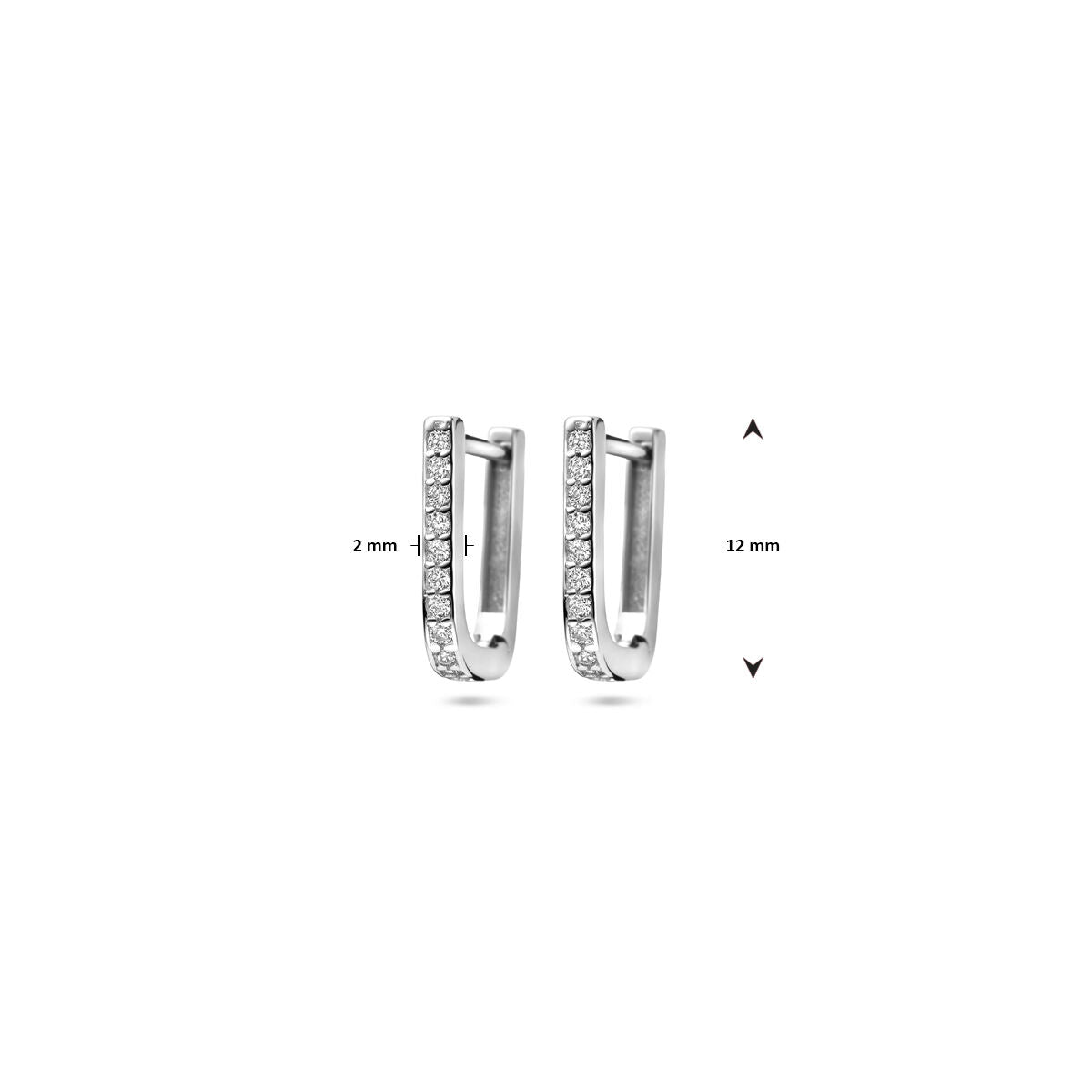 Fantasy Collection Oorbellen zirkonia 12 mm zilver