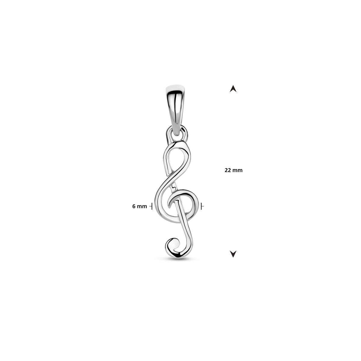 Fantasy Collection Hanger muzieknoot 22 mm zilver