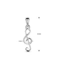 Zilver gerhodineerd hanger muzieknoot 22 mm - 1340504 - PansiteNederland.nl