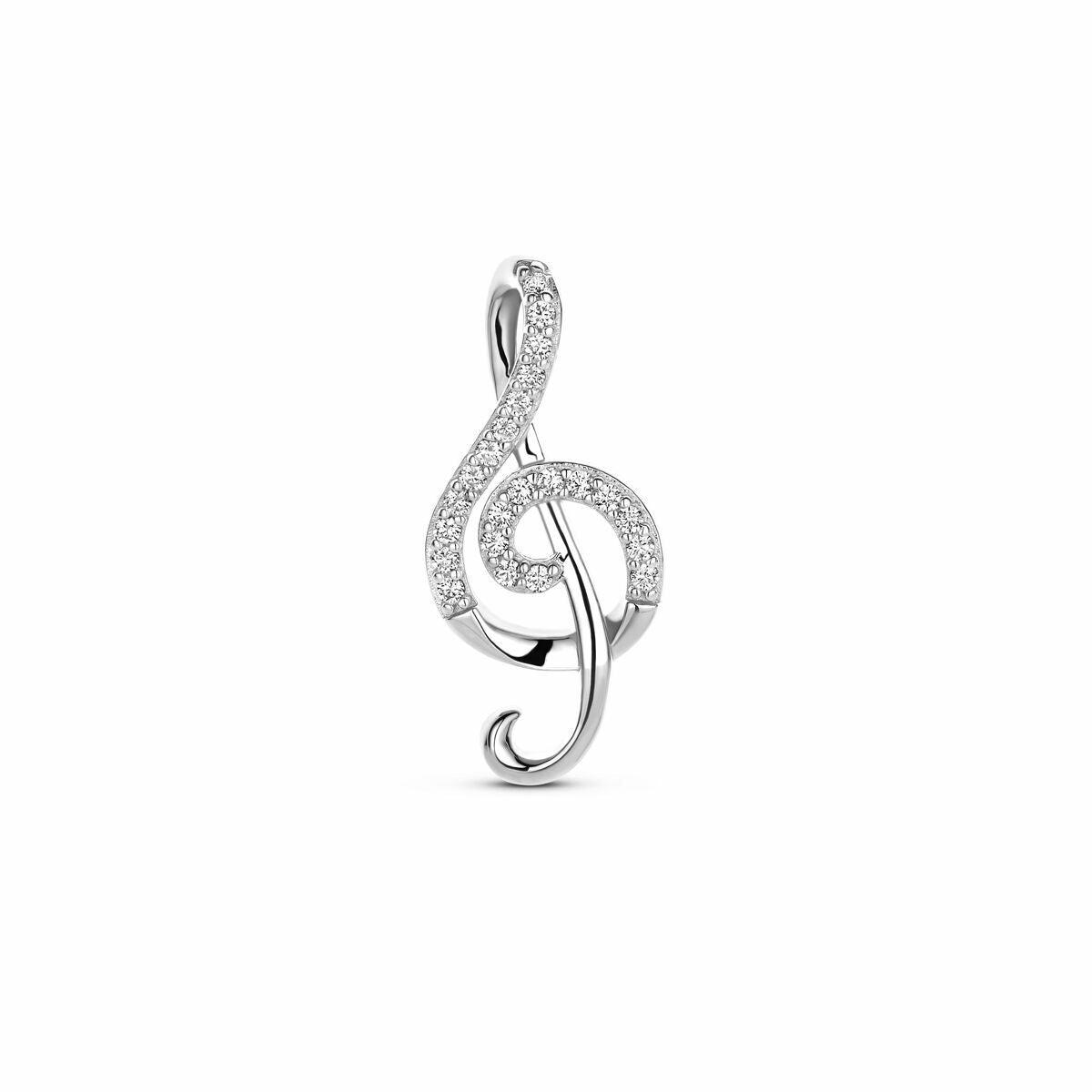Fantasy Collection Hanger muzieknoot zirkonia 24 mm zilver