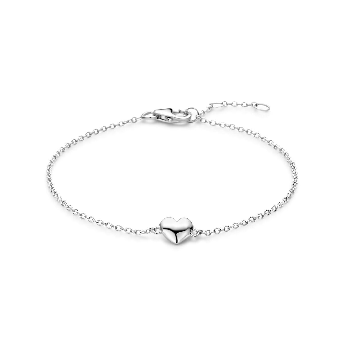 Fantasy Collection Armband hartje 16,5 - 17,5 - 18,5 cm zilver