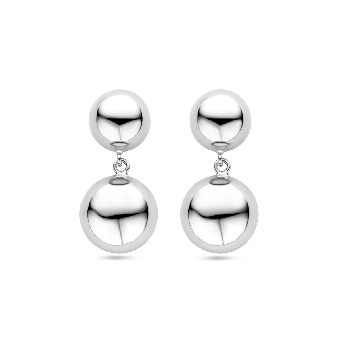 Fantasy Collection Hangende oorbellen half bol 31 mm zilver