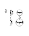 Zilver gerhodineerd oorhangers half bol 31 mm - 1340517 - PansiteNederland.nl