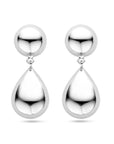 Zilver gerhodineerd oorhangers half bol en druppel 40 mm - 1340518 - PansiteNederland.nl
