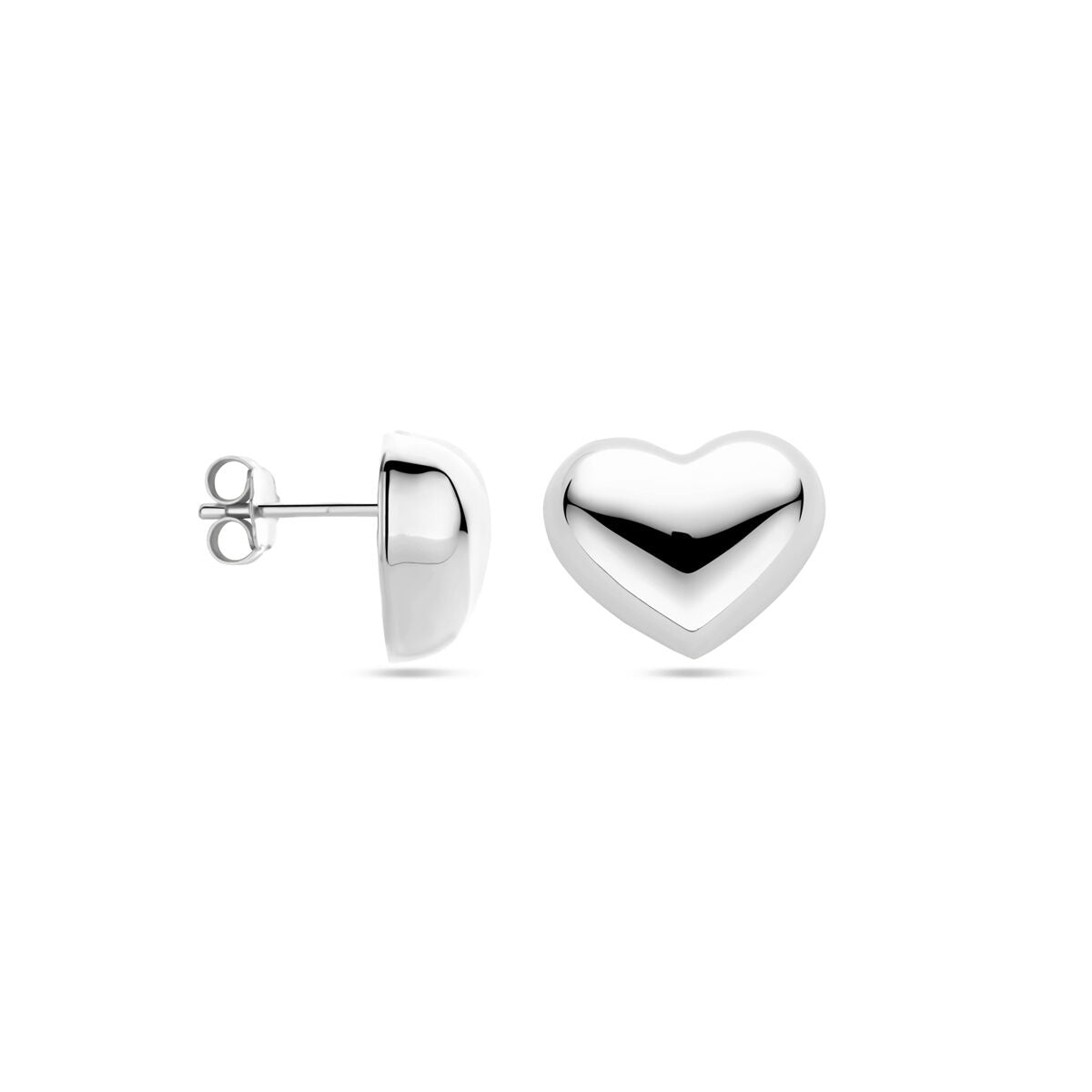 Fantasy Collection Oorbellen hartje 13 mm zilver