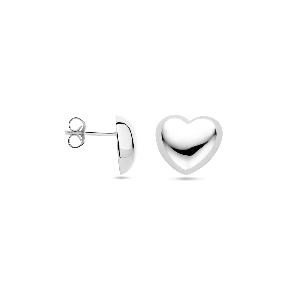 Fantasy Collection Oorbellen hartje 12 mm zilver