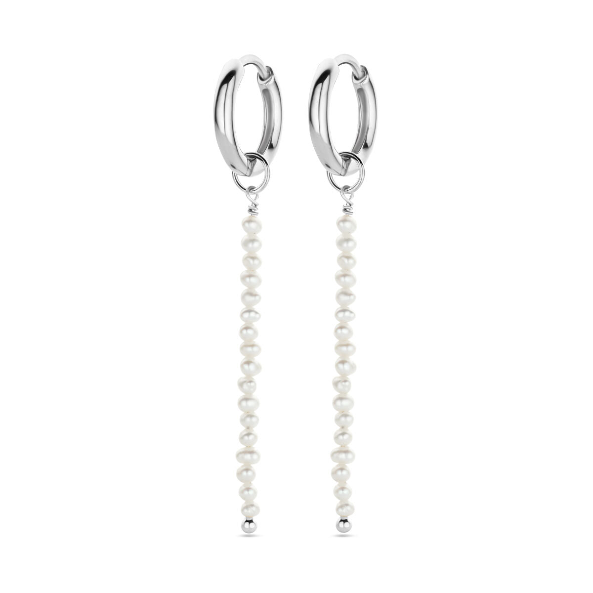 Fantasy Collection Oorbellen parel 38 mm zilver