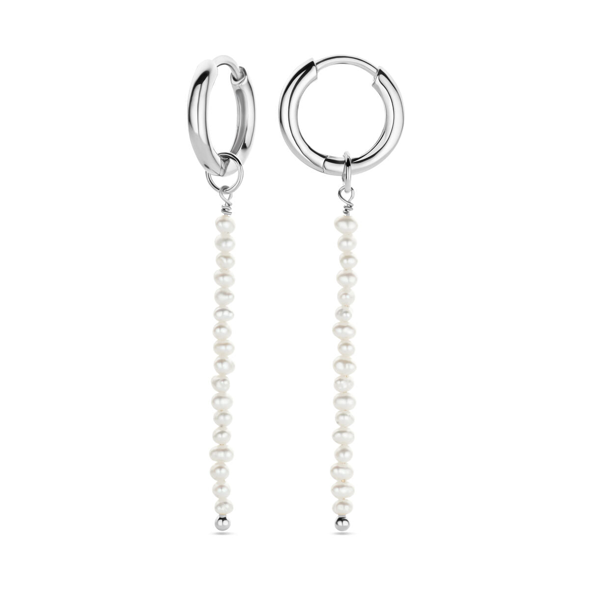 Fantasy Collection Oorbellen parel 38 mm zilver