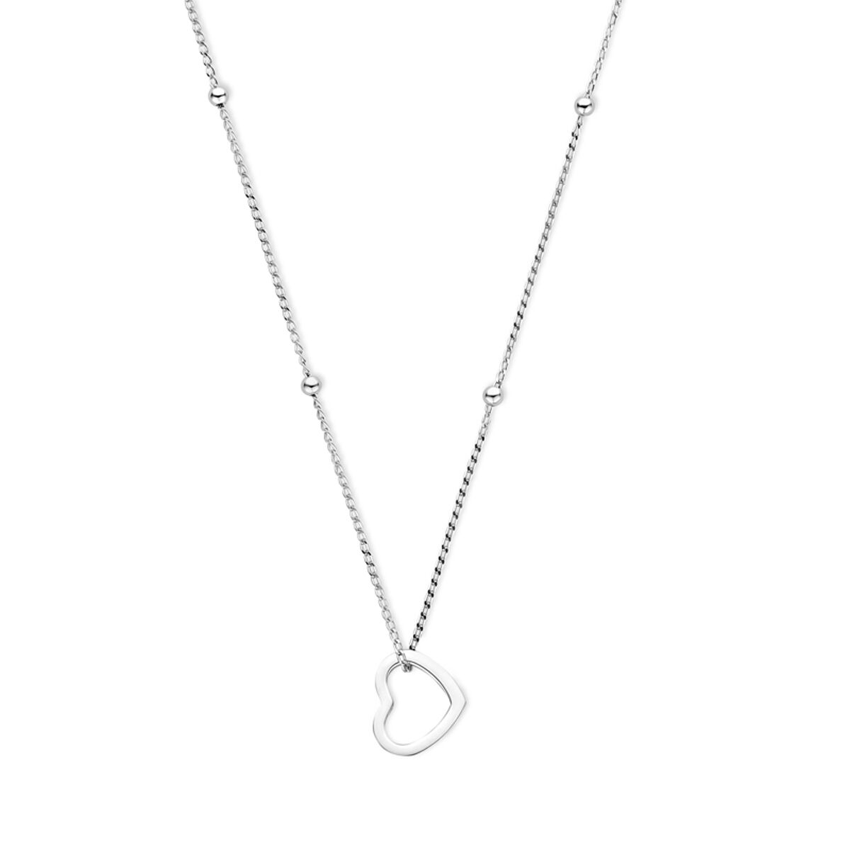 Fantasy Collection Collier hartje 41 + 4 cm zilver