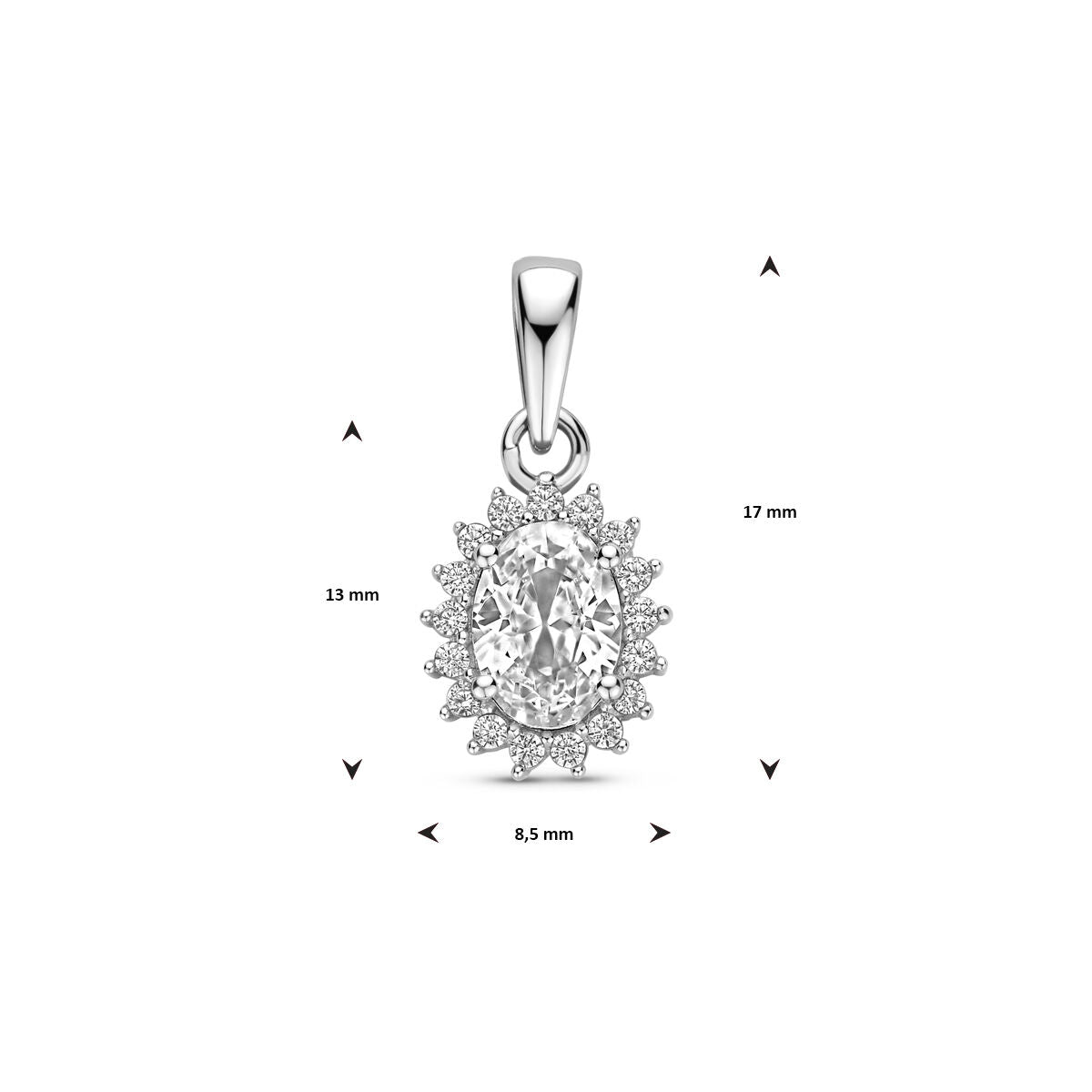 Fantasy Collection Hanger zirkonia 17 mm zilver