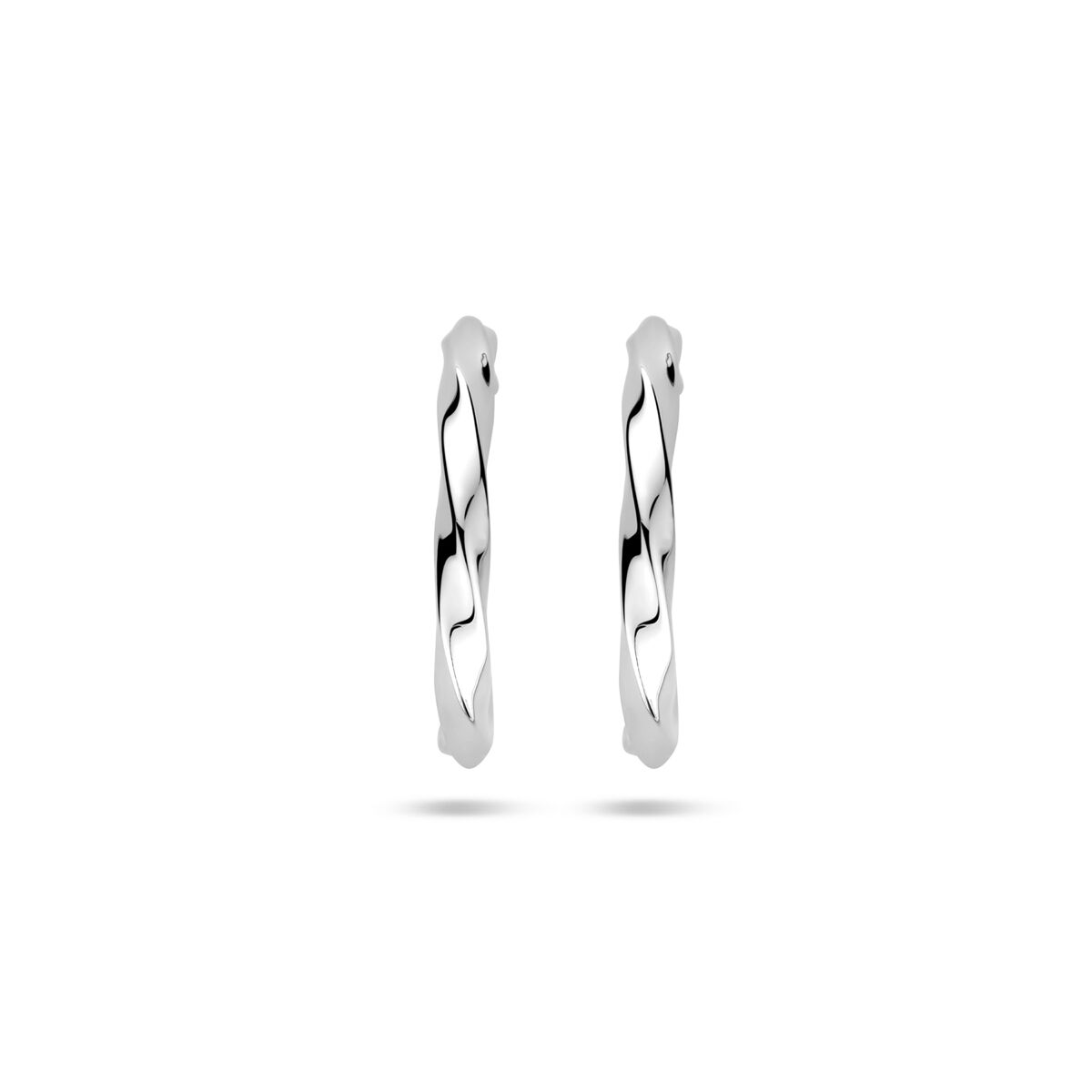 Fantasy Collection Oorbellen gedraaid 18,5 mm zilver