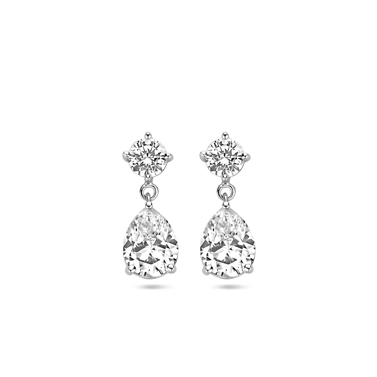 Fantasy Collection Hangende oorbellen zirkonia 20 mm zilver