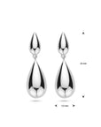 Zilver gerhodineerd oorhangers druppel 25 mm - 1340691 - PansiteNederland.nl