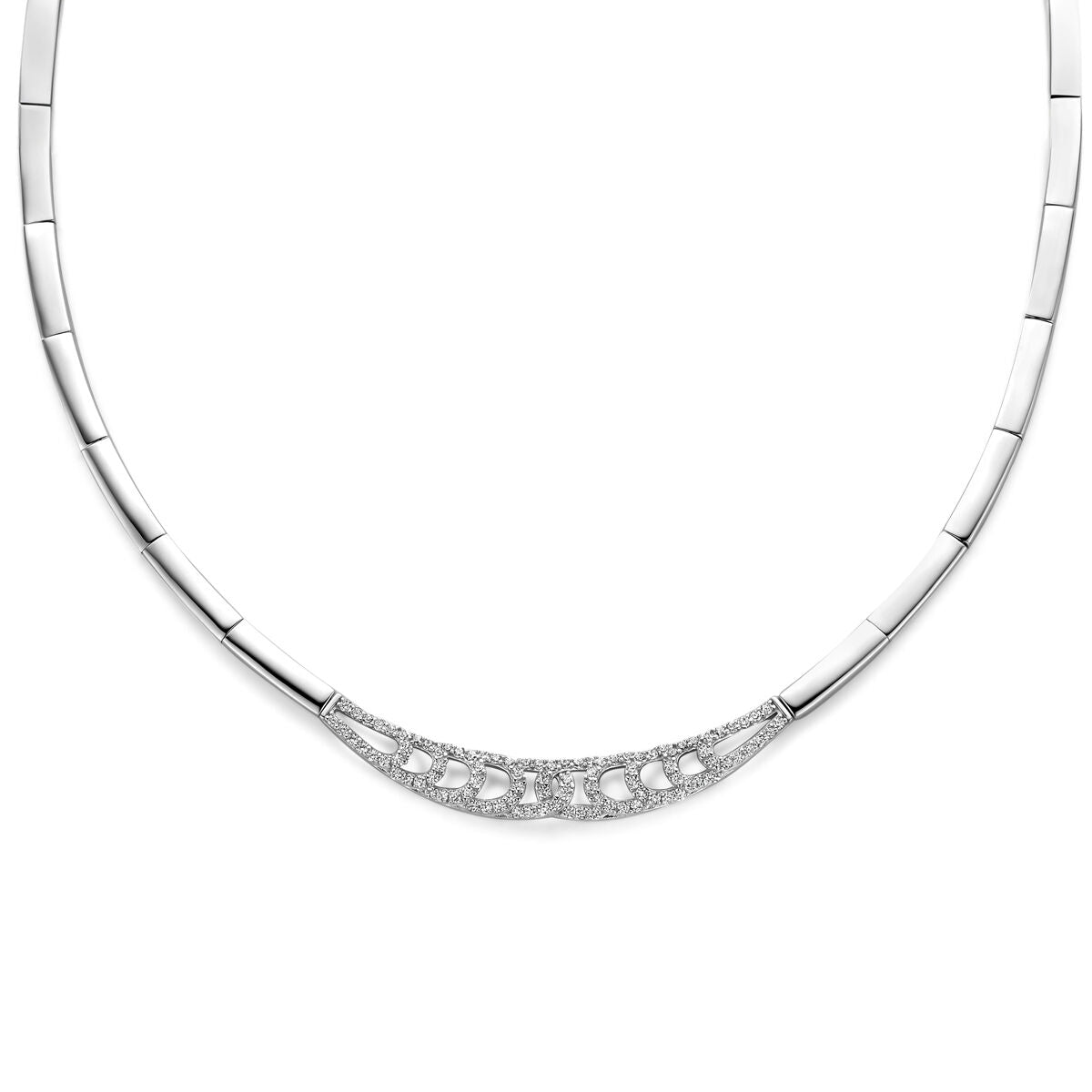 Fantasy Collection Collier zirkonia 42 + 3 cm zilver