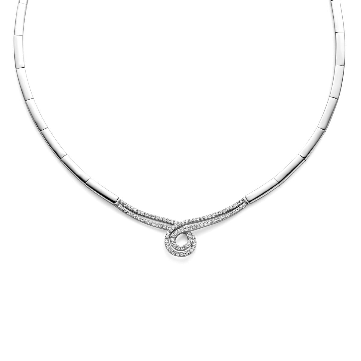 Fantasy Collection Collier zirkonia 42 + 3 cm zilver