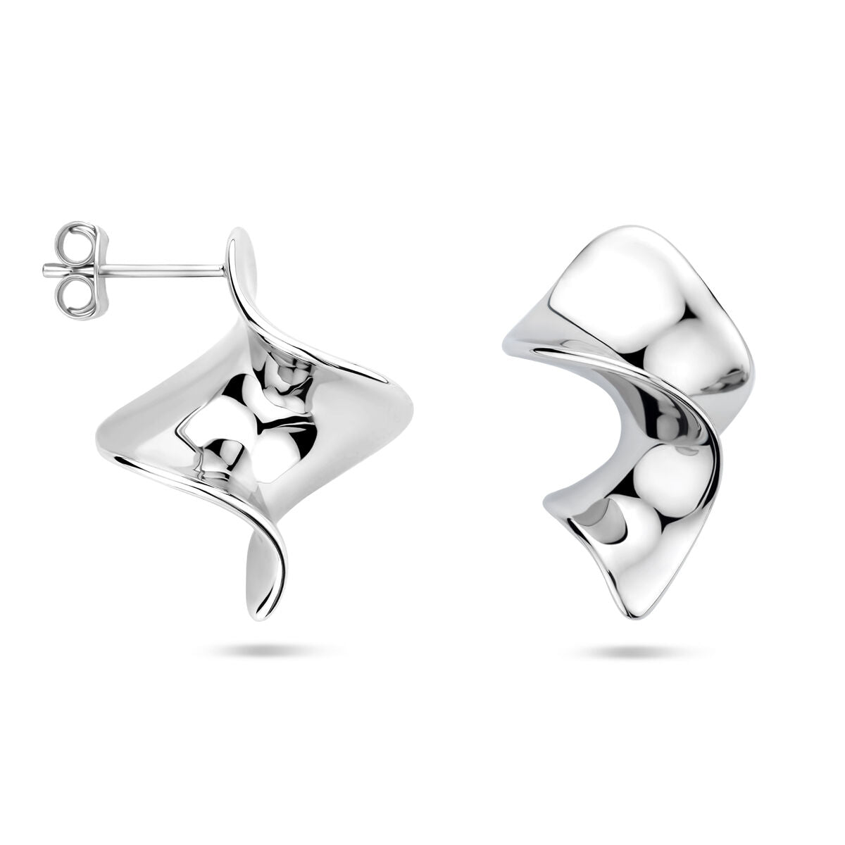 Fantasy Collection Oorbellen draai 23 mm zilver
