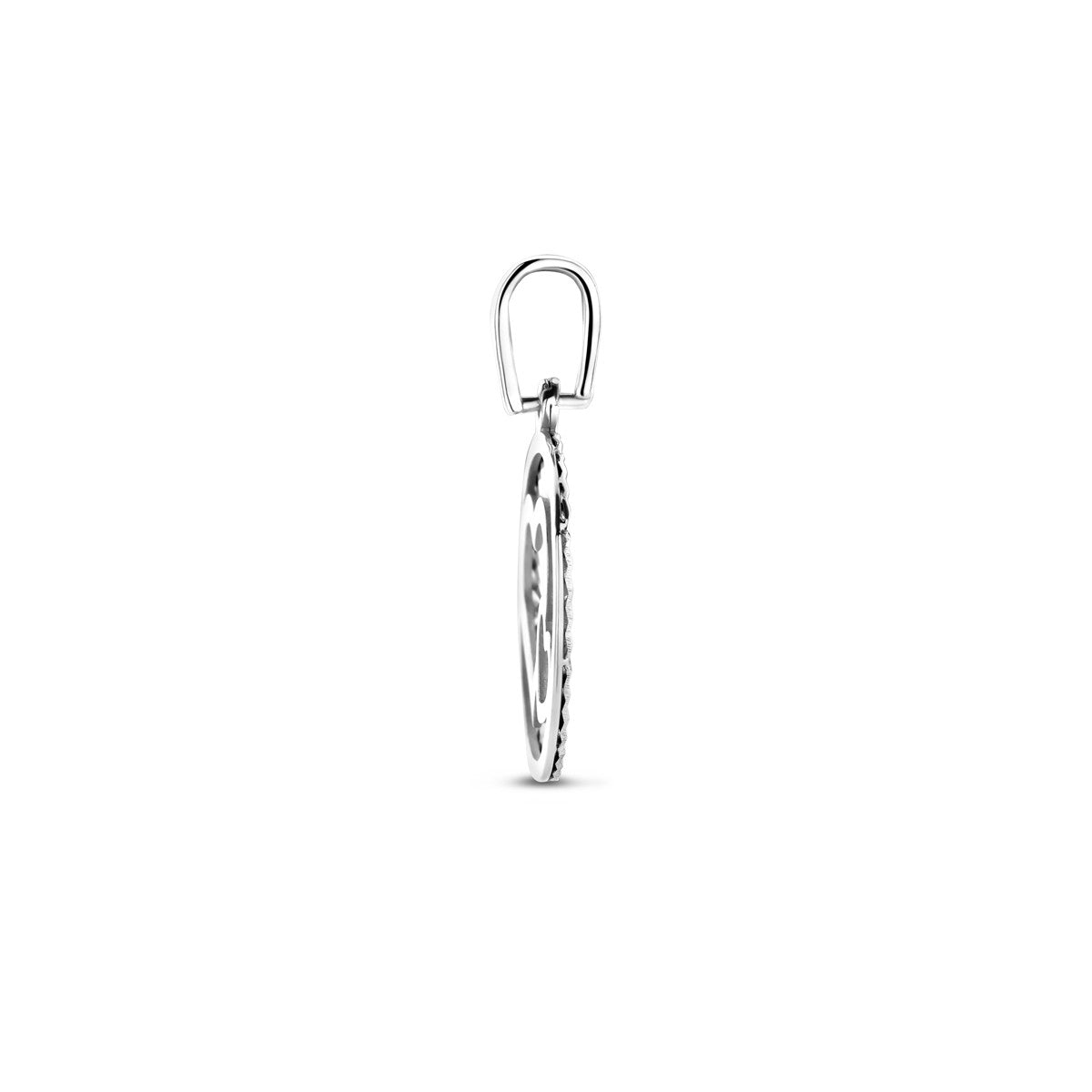 Hanger hartjes gediamanteerd 12,5 mm zilver