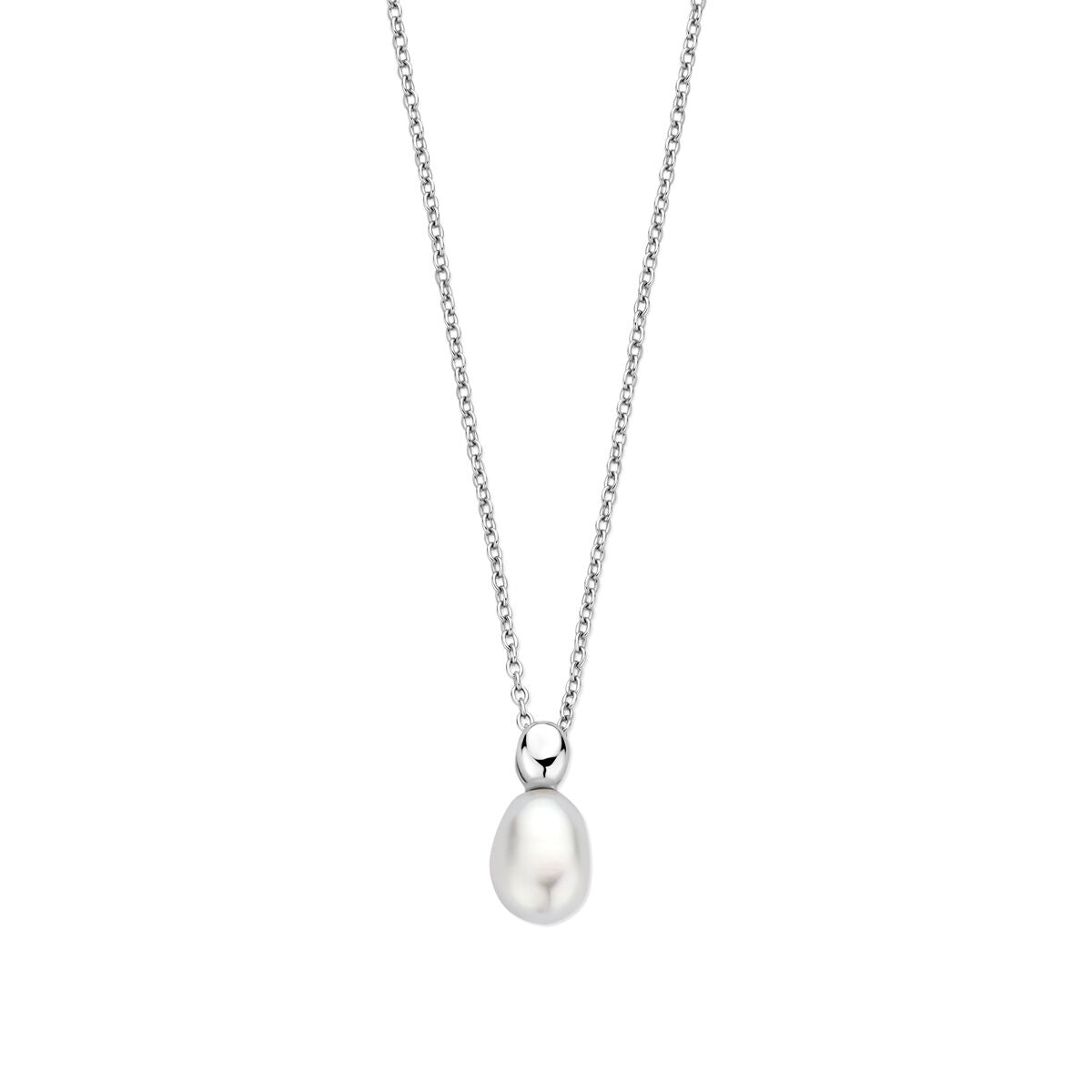 Fantasy Collection Collier parel 40 + 4 cm zilver