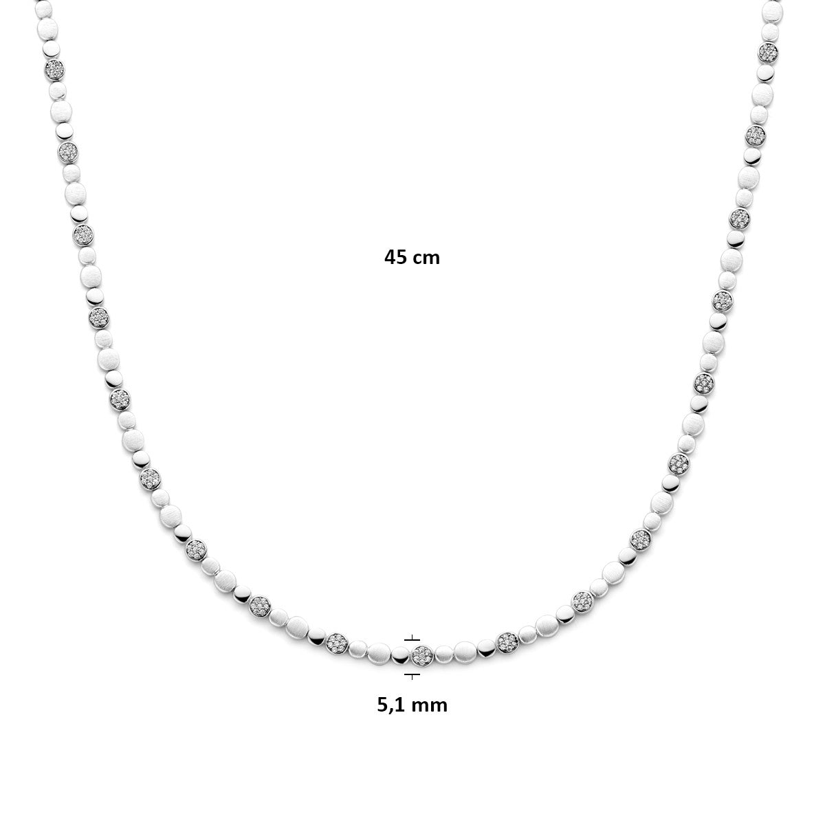 Zilveren Ketting met Zirkonia voor Dames