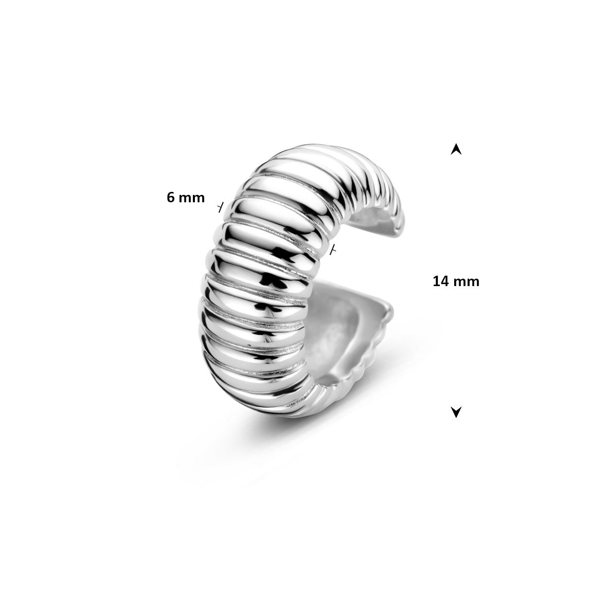 Ear cuff 14 mm zilver