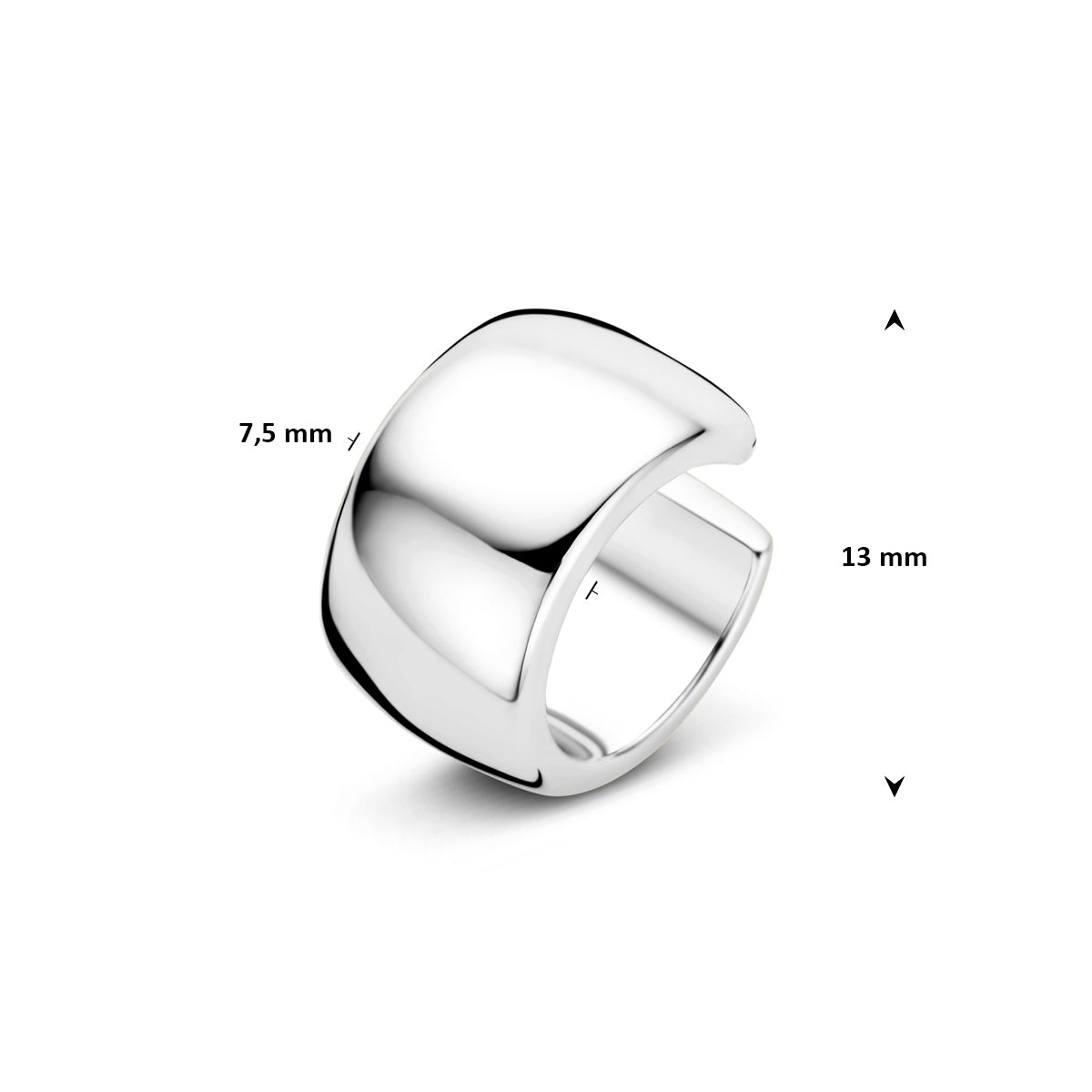 Fantasy Collection Ear cuff zilver gerhodineerd 13 mm - afbeelding 3