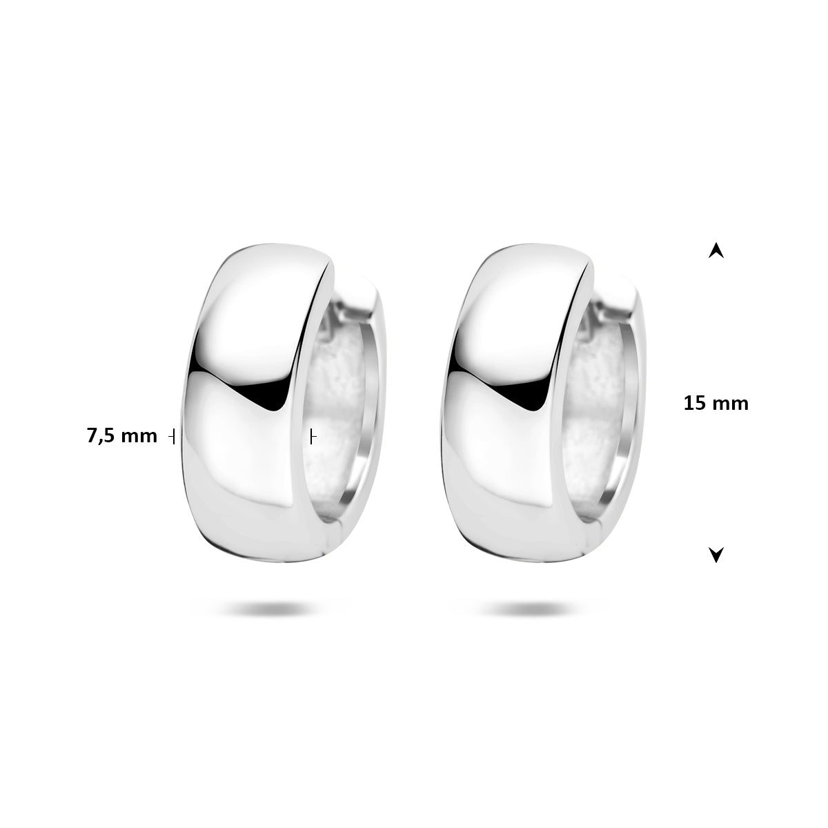 Fantasy Collection Klapoorringen zilver gerhodineerd 15 mm - afbeelding 4