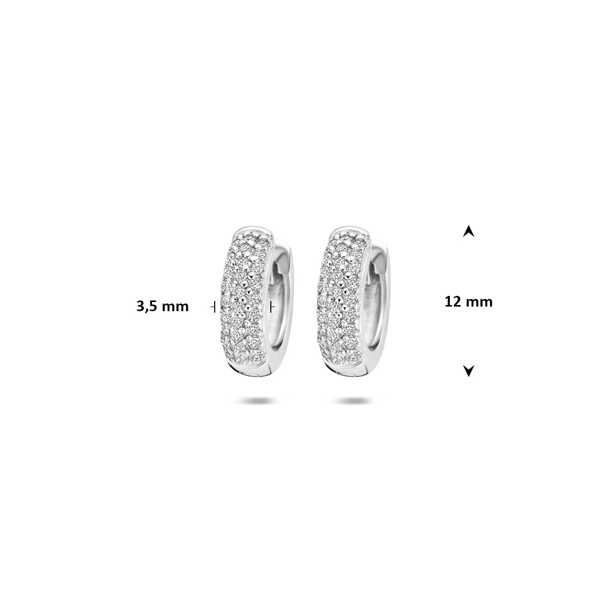 Fantasy Collection Klapoorringen zirkonia zilver gerhodineerd 12 mm - afbeelding 4