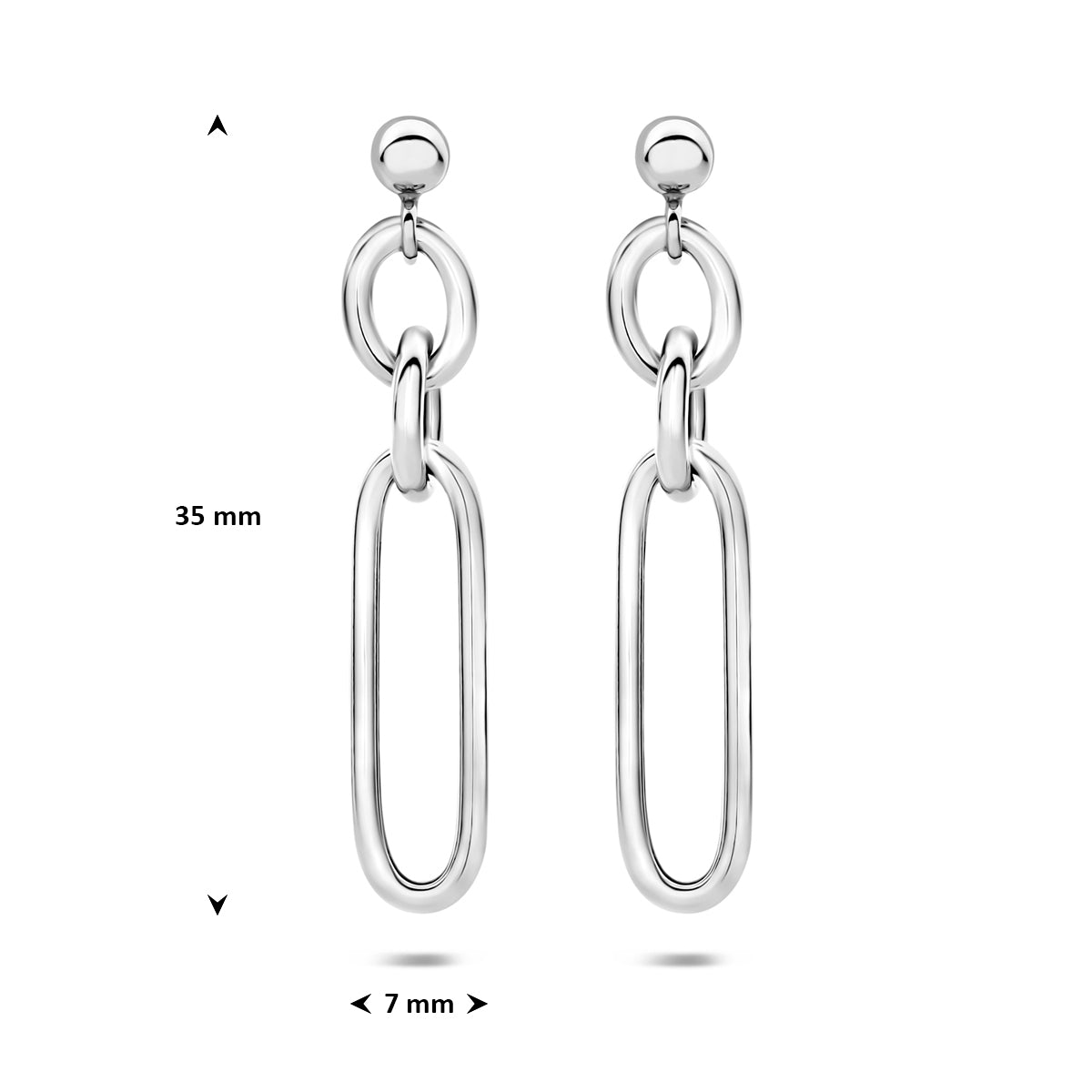 Fantasy Collection Oorhangers schakel zilver gerhodineerd 35 mm - afbeelding 4