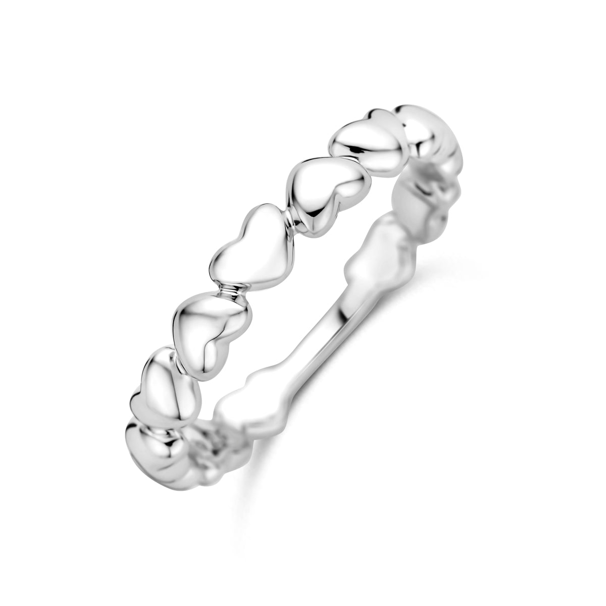 Ring hartjes zilver gerhodineerd