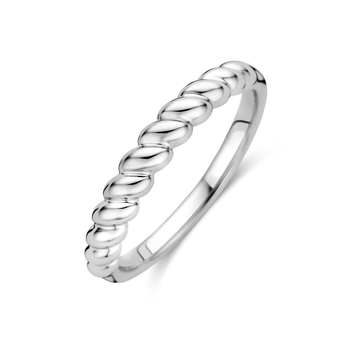 Ring gedraaid zilver gerhodineerd