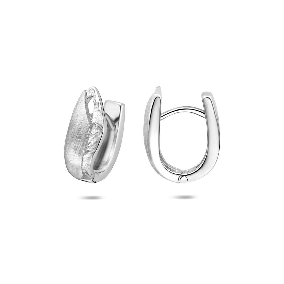 Fantasy Collection Klapoorringen poli/mat zilver gerhodineerd 15,5 mm - afbeelding 3