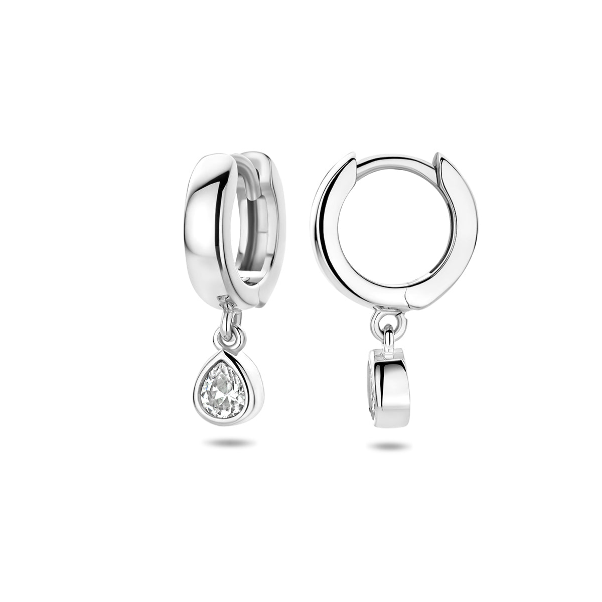 Fantasy Collection Klapoorringen zirkonia zilver gerhodineerd 18 mm - afbeelding 3