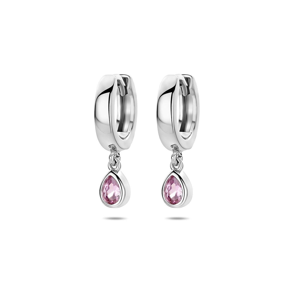 Fantasy Collection Klapoorringen zirkonia zilver gerhodineerd 18 mm