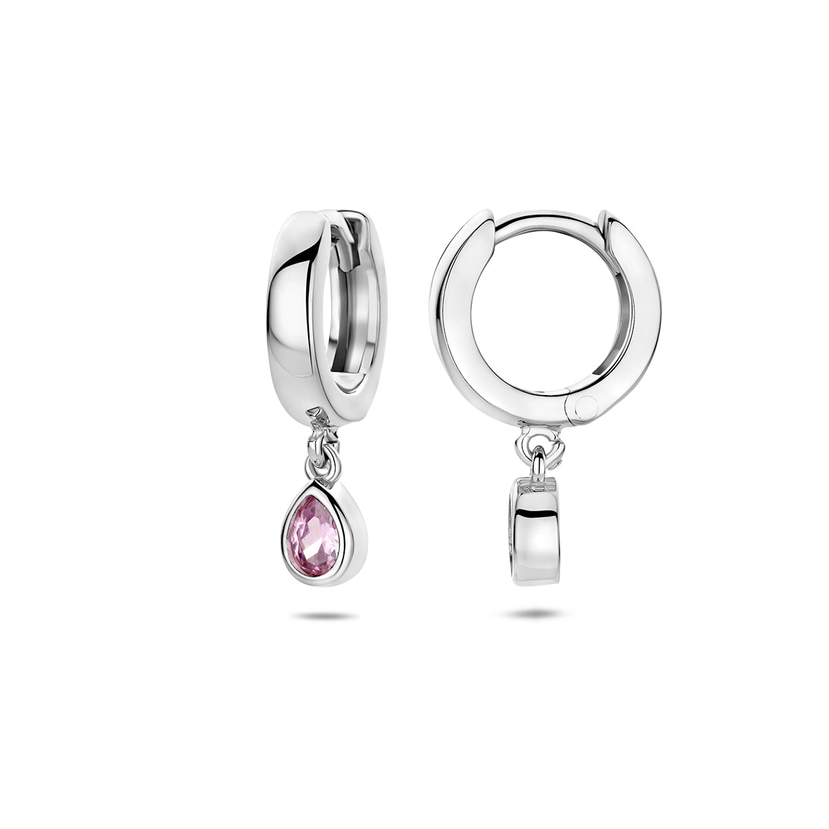 Fantasy Collection Klapoorringen zirkonia zilver gerhodineerd 18 mm - afbeelding 3