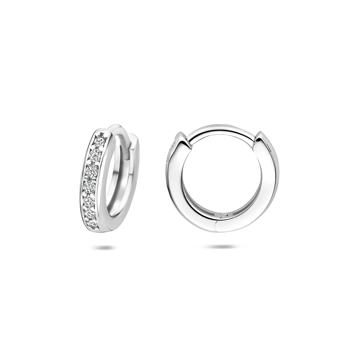 Fantasy Collection Klapoorringen zirkonia zilver gerhodineerd 13 mm - afbeelding 3