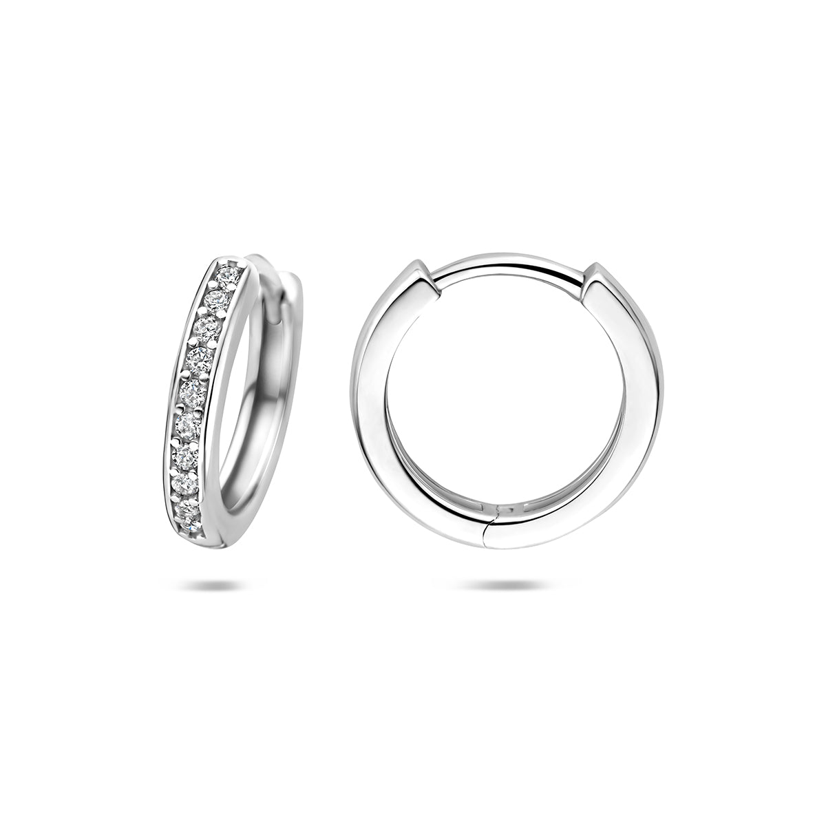 Fantasy Collection Klapoorringen zirkonia zilver gerhodineerd 16 mm - afbeelding 3