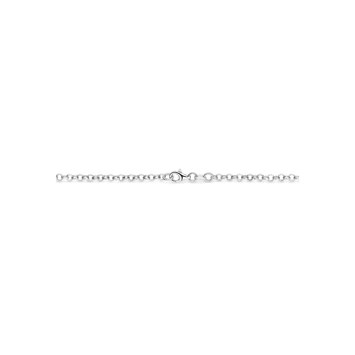 Collier connector hartje zilver gerhodineerd 46 cm