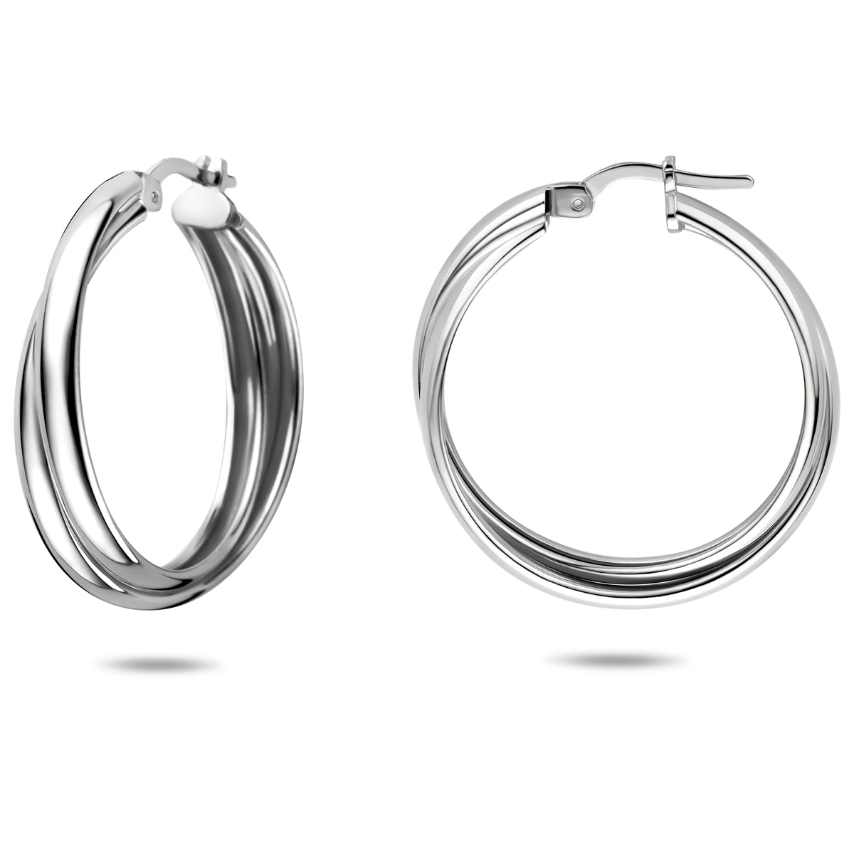 Oorringen zilver gerhodineerd 27,5 mm