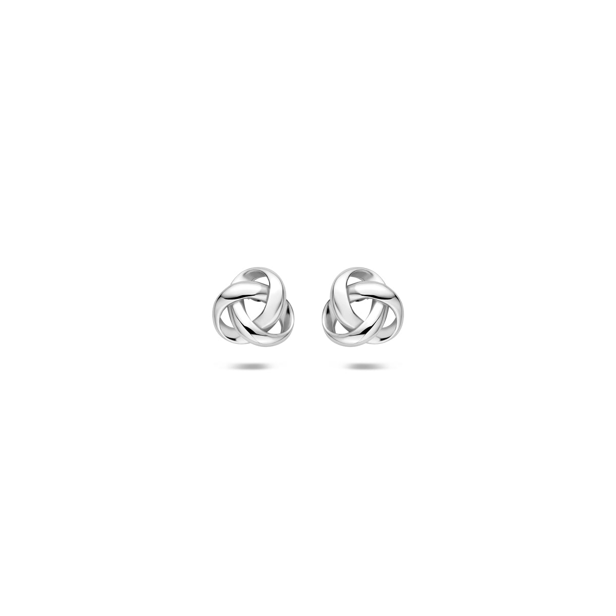 Oorknoppen knoop zilver gerhodineerd 6 mm