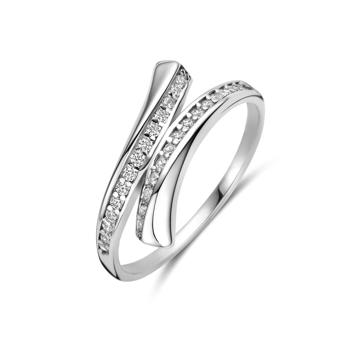 Ring zirkonia zilver gerhodineerd 11 mm