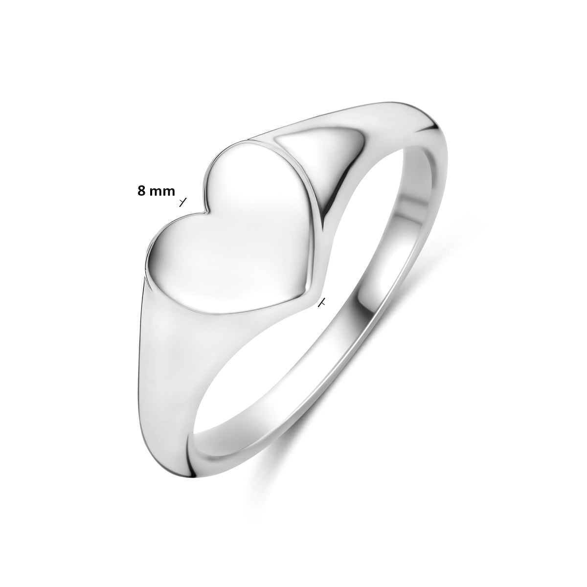 Ring hartje zilver gerhodineerd